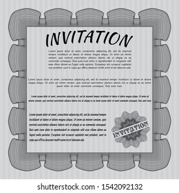 Grey Invitation template. With quality background. Customizable, Easy to edit and change colors. Retro design. 