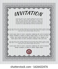 Grey Invitation template. With quality background. Vector illustration. Money style design. 