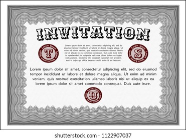 Grey Invitation template. Sophisticated design. With linear background. Customizable, Easy to edit and change colors. 