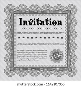 Grey Invitation template. Sophisticated design. With complex linear background. Customizable, Easy to edit and change colors. 