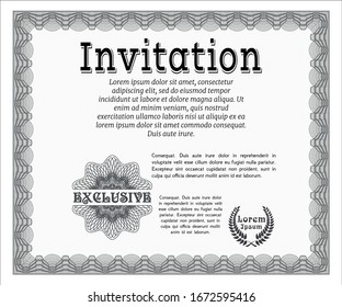 Grey Invitation template. Sophisticated design. Easy to print. Customizable, Easy to edit and change colors. 