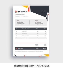 Grey invoice template design for your business. Grey invoice template design for your business.