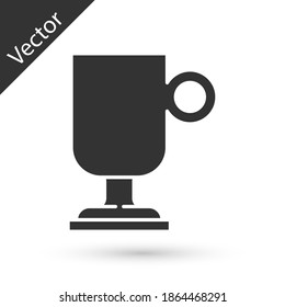 Grey Irish coffee icon isolated on white background. Vector.