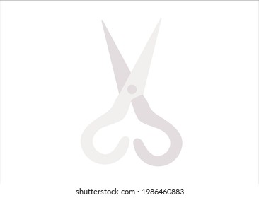 Tijeras de hierro gris aisladas en blanco. Estilo de caricatura.