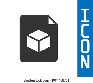 Grey Isometric cube file icon isolated on white background. Geometric cubes solid icon. 3D square sign. Box symbol.  Vector