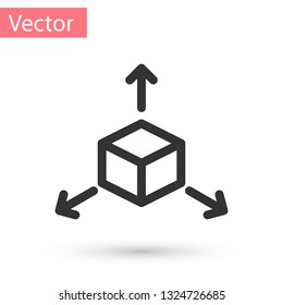 Grey Isometric cube icon isolated on white background. Geometric cubes solid icon. 3D square sign. Box symbol. Vector Illustration
