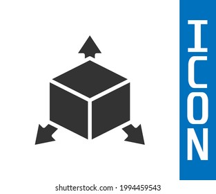 Grey Isometric cube icon isolated on white background. Geometric cubes solid icon. 3D square sign. Box symbol.  Vector