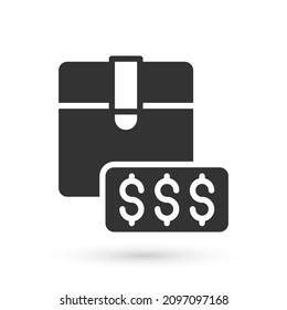 Grey Item price tag with dollar icon isolated on white background. Badge for price. Sale with dollar symbol. Promo tag discount.  Vector