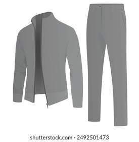 Chaqueta y pantalón gris. Ilustración vectorial