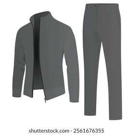 Grey jacket and pants. vector illustration