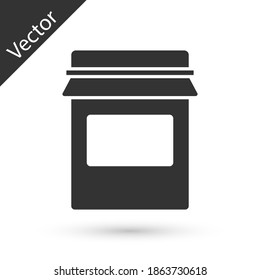 Grey Jam jar icon isolated on white background. Vector.