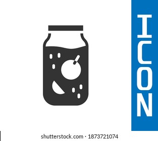 Icono del tarro de la mermelada gris aislado en fondo blanco.  Vector