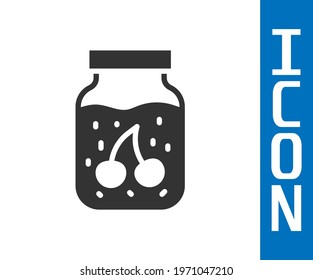 Grey Jam jar icon isolated on white background.  Vector