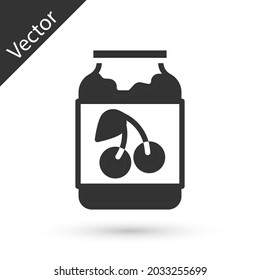 Icono del tarro de la mermelada gris aislado en fondo blanco.  Vector