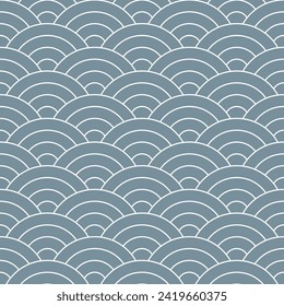 Grey Japanese wave pattern background. Japanese seamless pattern vector. Waves background illustration. for clothing, wrapping paper, backdrop, background, gift card.