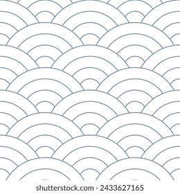 Grey Japanese wave pattern background. Japanese seamless pattern vector. Waves background illustration. for clothing, wrapping paper, backdrop, background, gift card.