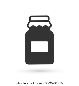Grey Jar of honey icon isolated on white background. Food bank. Sweet natural food symbol.  Vector