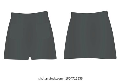 Grey  jeans skirt. vector illustration
