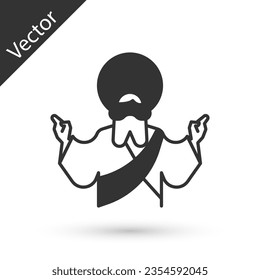 Grey Jesus Christ icon isolated on white background.  Vector Illustration
