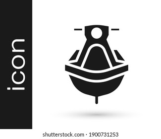 Grey Jet ski icon isolated on white background. Water scooter. Extreme sport.  Vector Illustration