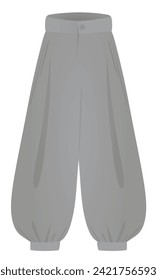 Grey  jiu jitsu pants.  vector
