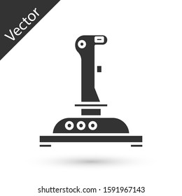 Grey Joystick for arcade machine icon isolated on white background. Joystick gamepad.  Vector Illustration