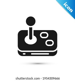 Grey Joystick for arcade machine icon isolated on white background. Joystick gamepad.  Vector