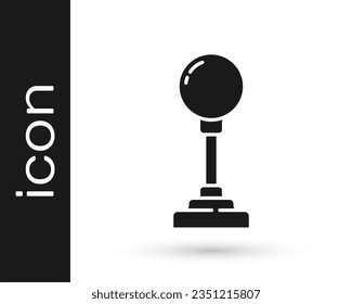 Gray Joystick para el icono de la máquina de arcade aislado en fondo blanco. Joystick gamepad.  Ilustración vectorial