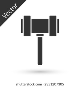 Grey Judge gavel icon isolated on white background. Gavel for adjudication of sentences and bills, court, justice. Auction hammer.  Vector