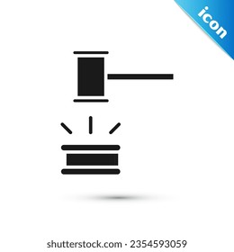 Grey Judge gavel icon isolated on white background. Gavel for adjudication of sentences and bills, court, justice. Auction hammer.  Vector Illustration