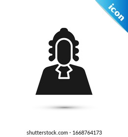 Grey Judge icon isolated on white background.  Vector Illustration