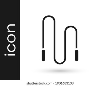 Grey Jump rope icon isolated on white background. Skipping rope. Sport equipment.  Vector Illustration