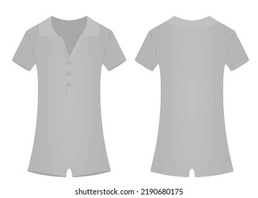 Manga corta con traje de salto gris. ilustración vectorial