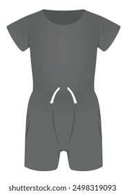 Grey jumpsuit short sleeve. vector illustration