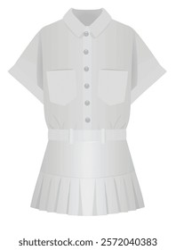 Grey  jumpsuit short sleeve. vector illustration