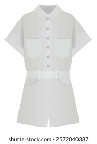 Grey  jumpsuit short sleeve. vector illustration