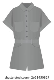 Mono gris manga corta. Ilustración vectorial	