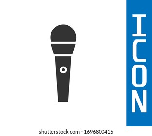 Grey Karaoke icon isolated on white background. Microphone and monitor.  Vector Illustration
