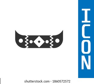 Grey Kayak and paddle icon isolated on white background. Kayak and canoe for fishing and tourism. Outdoor activities.  Vector