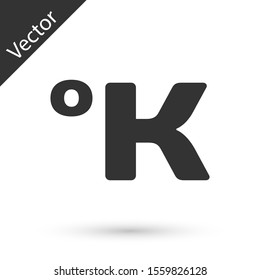 Grey Kelvin icon isolated on white background.  Vector Illustration