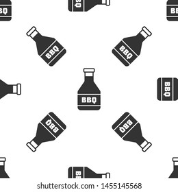 Grey Ketchup bottle icon isolated seamless pattern on white background. Barbecue and BBQ grill symbol. Vector Illustration