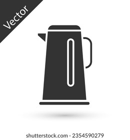 Grey Kettle with handle icon isolated on white background. Teapot icon.  Vector Illustration