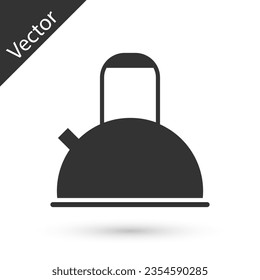 Grey Kettle with handle icon isolated on white background. Teapot icon.  Vector Illustration