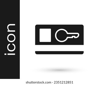 Grey Key card icon isolated on white background.  Vector Illustration