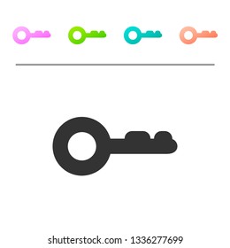 Grey Key icon isolated on white background. Set icon in color buttons. Vector Illustration
