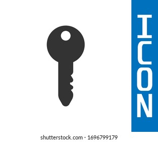 Grey Key icon isolated on white background.  Vector Illustration
