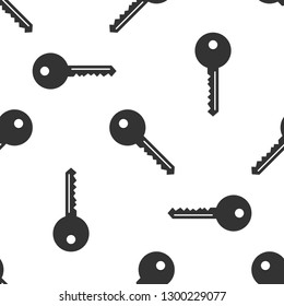 Grey Key icon isolated seamless pattern on white background. Vector Illustration