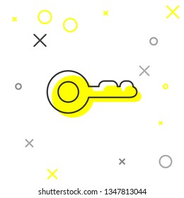 Grey Key line icon isolated on white background. Vector Illustration