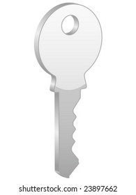 Grey key symbol. Vector illustration.