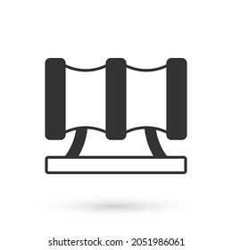 Grey Kid playground slide pipe icon isolated on white background.  Vector